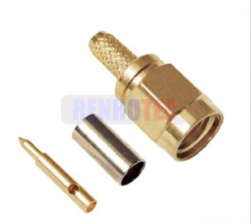 SMA male plug crimp RF connector for RG_8X LMR240 RG8X cable assmebly